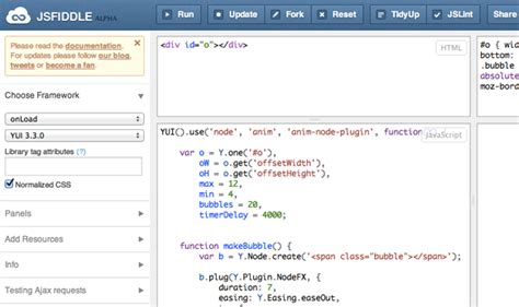 js fiddle|Getting started .